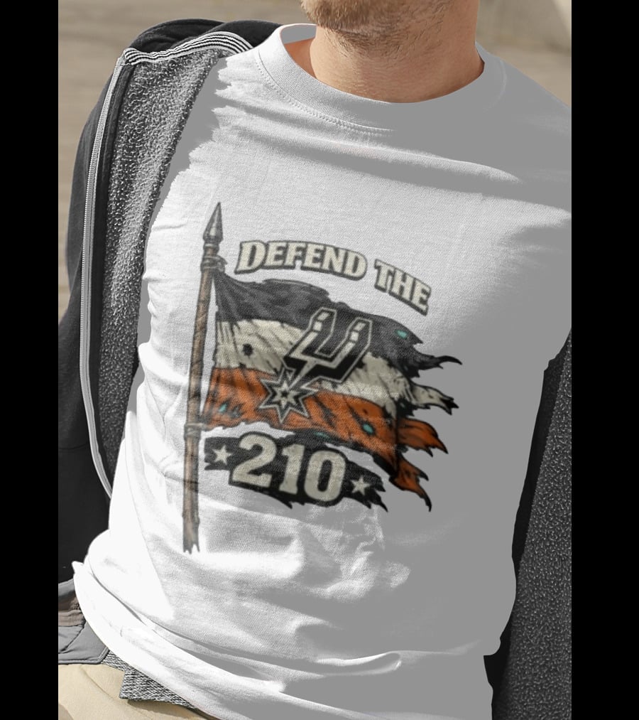 Defend The 210 Spurs Basketball Flag Banner T-Shirt