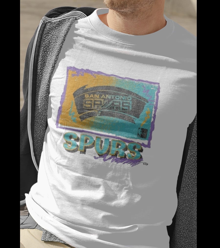 San Antonio Spurs White Surf Foundation Retro Colorful NBA T-Shirt