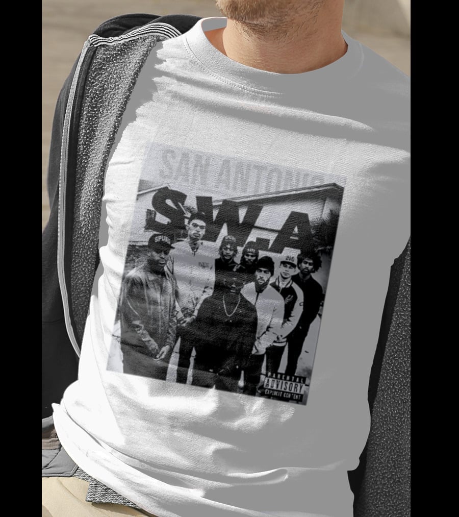 San Antonio Swa Paradvisory Explicit Content 210 Spurs Black And White Group T-Shirt