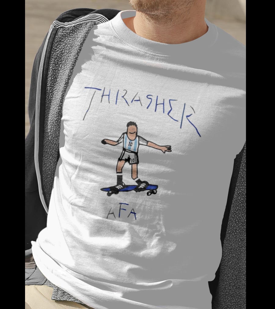 THRASHER AFA Soccer Player On Skateboard T-Shirt
