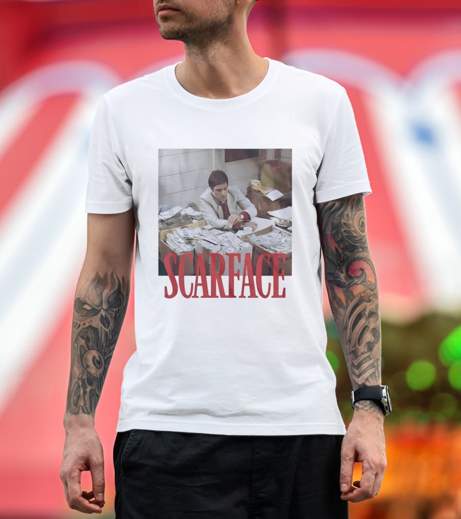 Scarface Tony Montana Al Pacino Money Scene T-Shirt