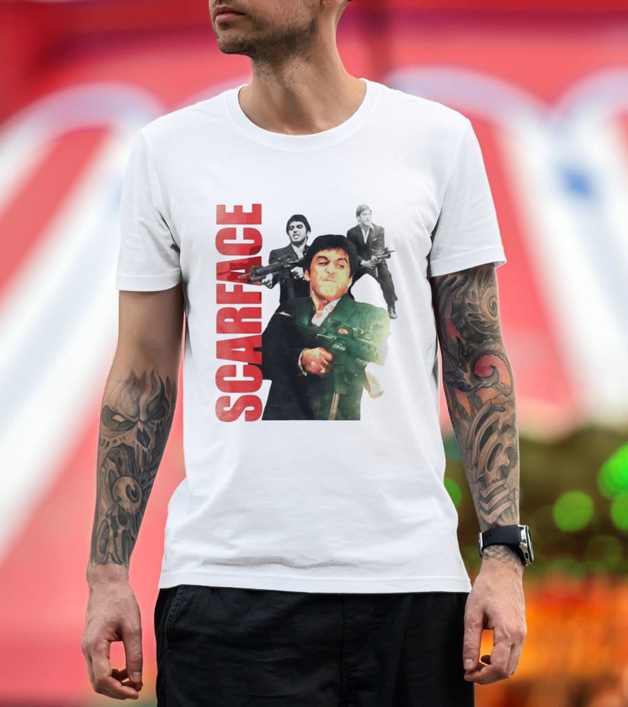 Scarface Tony Montana Al Pacino 1983 Miami Iconic Movie Moment T-Shirt