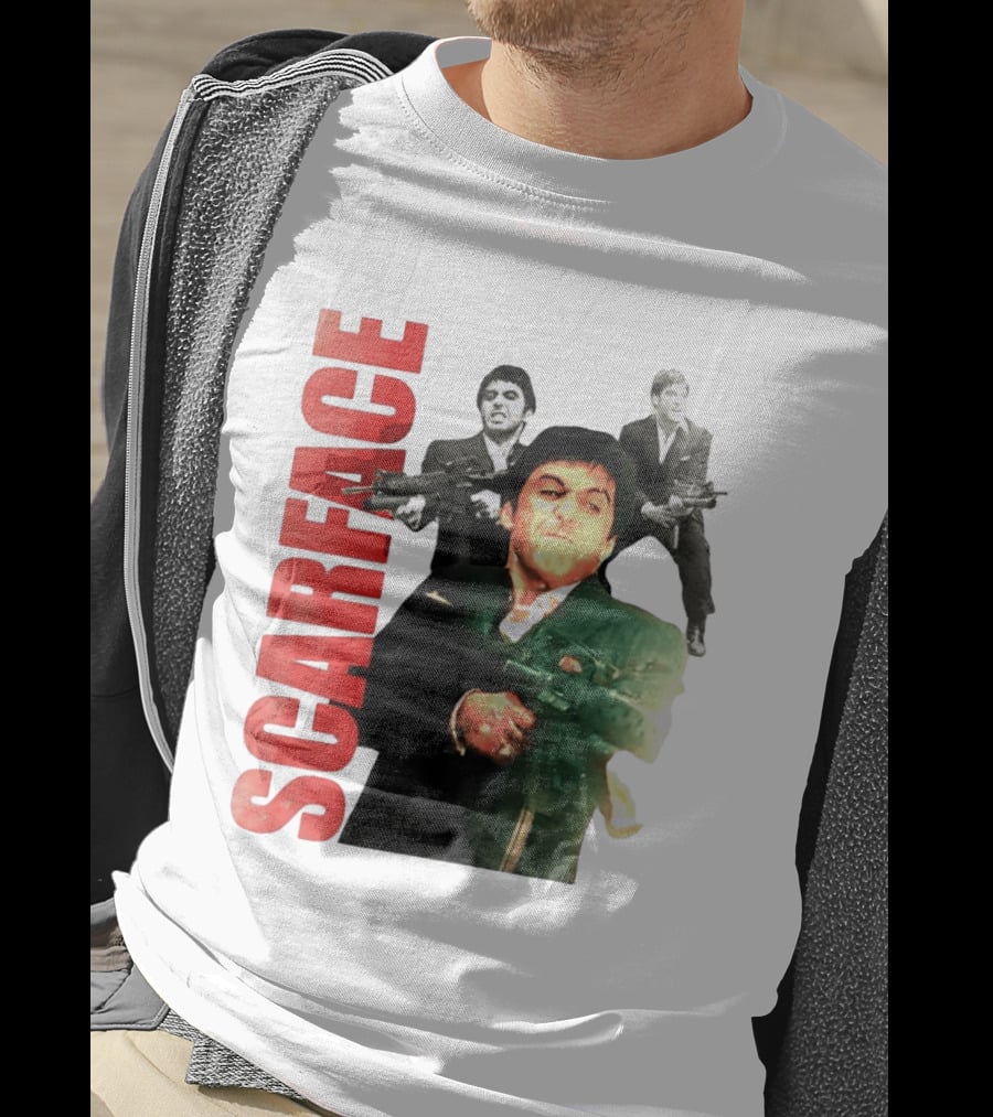 Scarface Tony Montana Al Pacino 1983 Miami Iconic Movie Moment T-Shirt