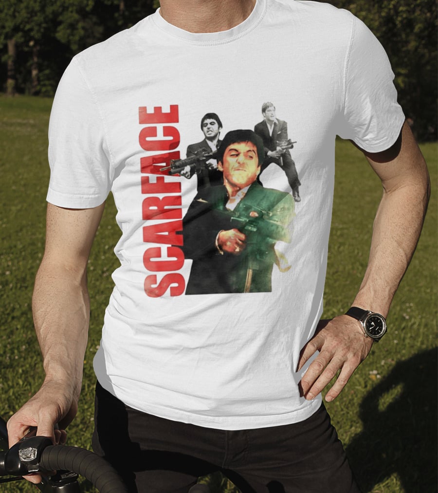 Scarface Tony Montana Al Pacino 1983 Miami Iconic Movie Moment T-Shirt