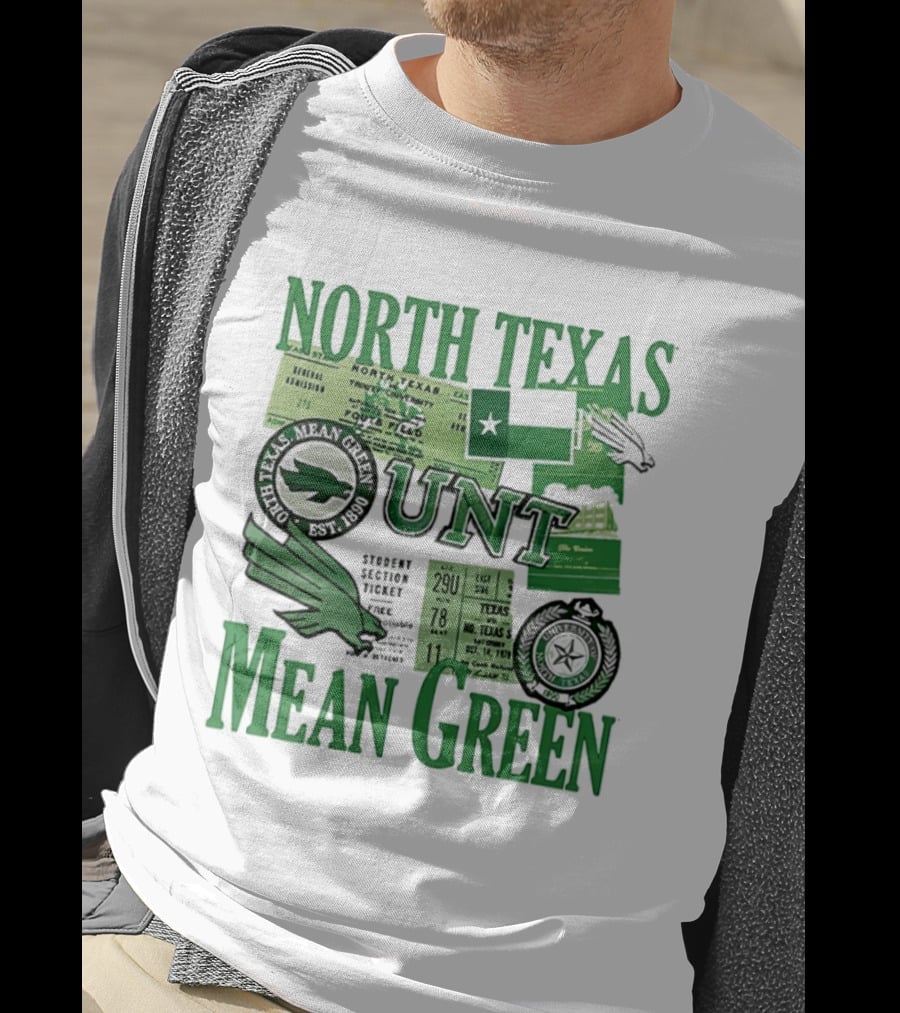 North Texas Mean Green UNT Fouts Field 1890 Football Tickets Memorabilia T-Shirt