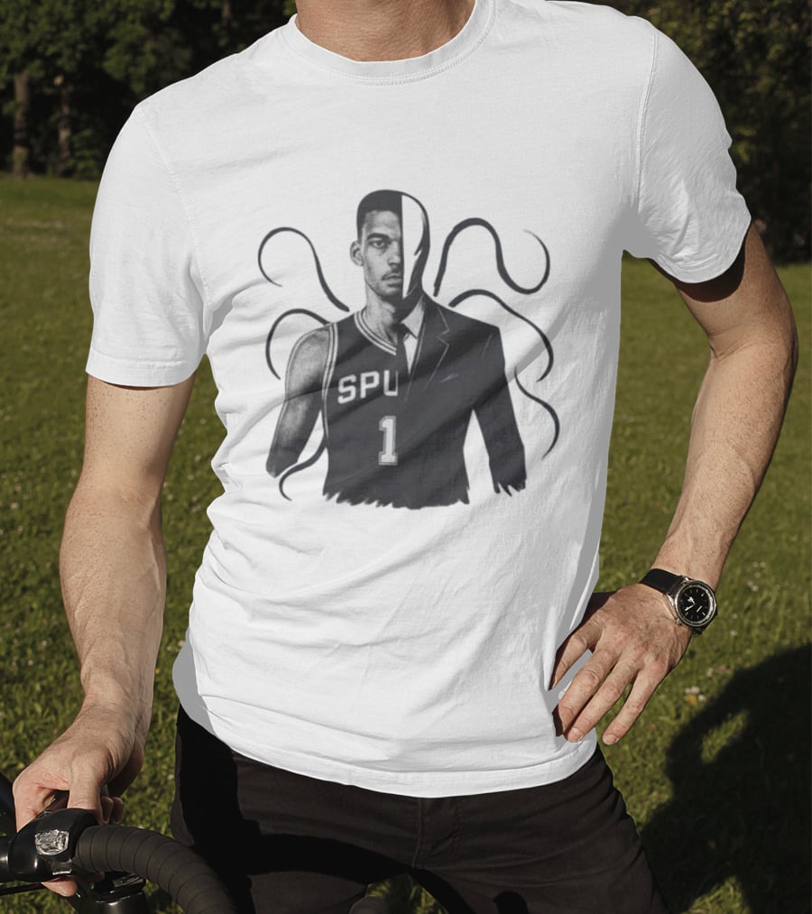 Victor Wembanyama Spurs Slenderman Crossover Alien T-Shirt