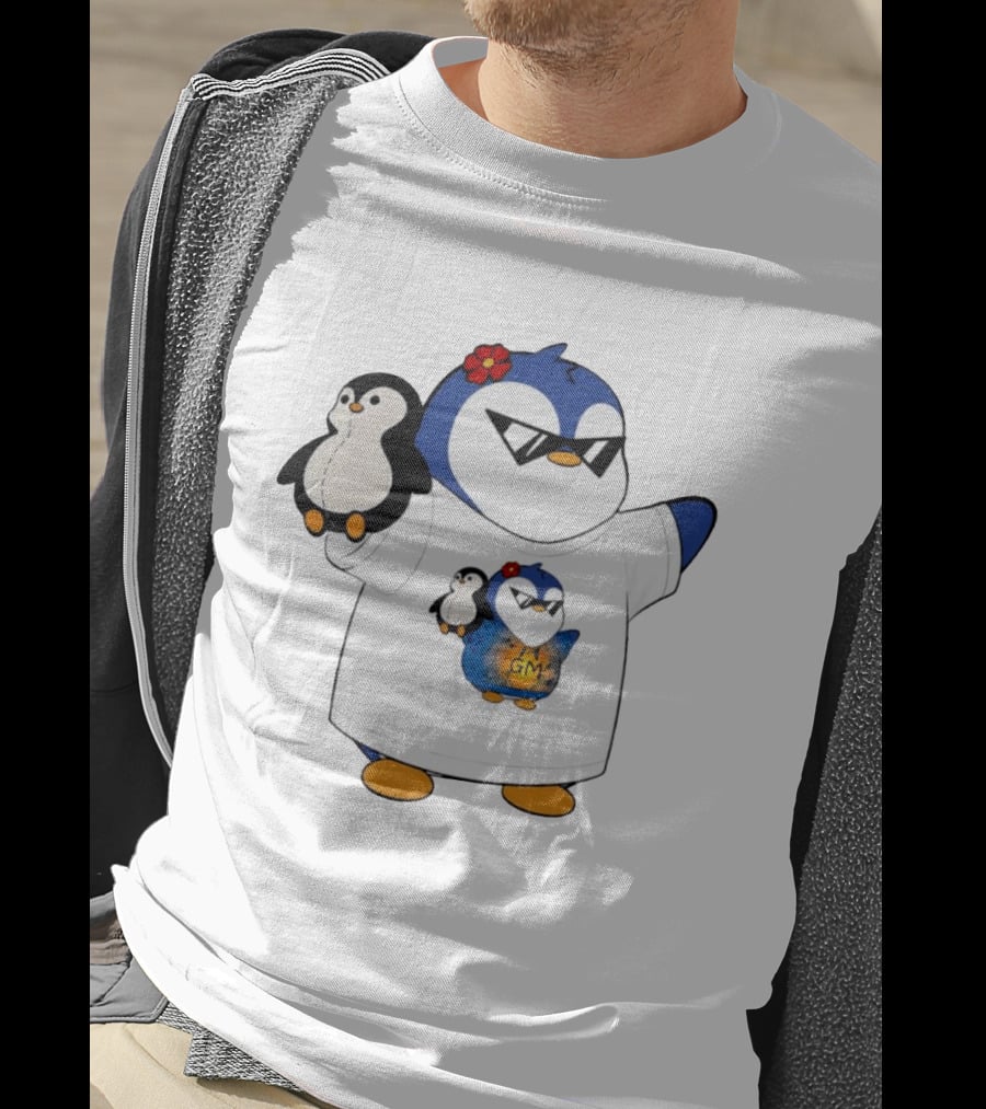 GM Penguin Sunglasses Flower Holding Plush Smaller GM Penguin T-Shirt