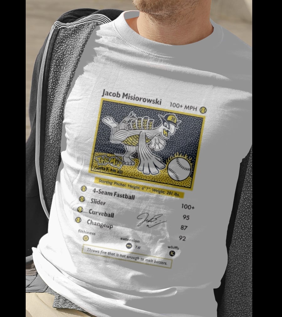 Jacob Misiorowski Milwaukee Brewers The Miz 100+ MPH Fastball Card T-Shirt