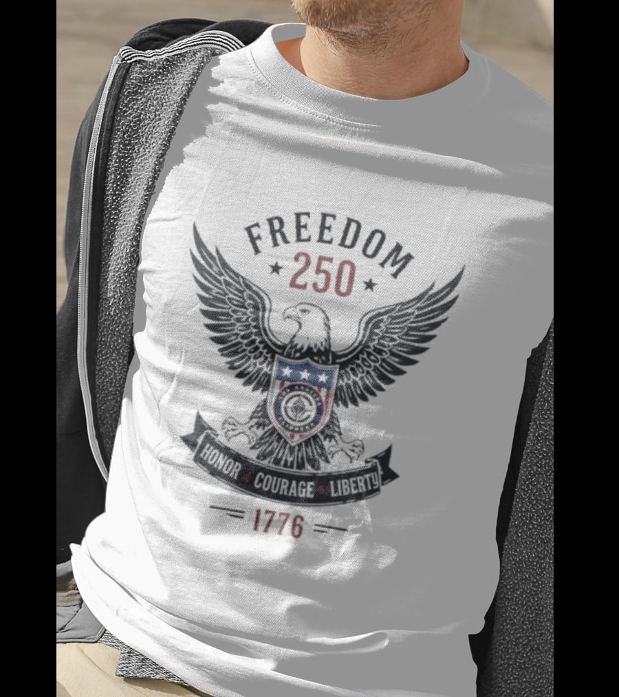 Freedom 250 Bald Eagle Honor Courage Liberty 1778 T-Shirt