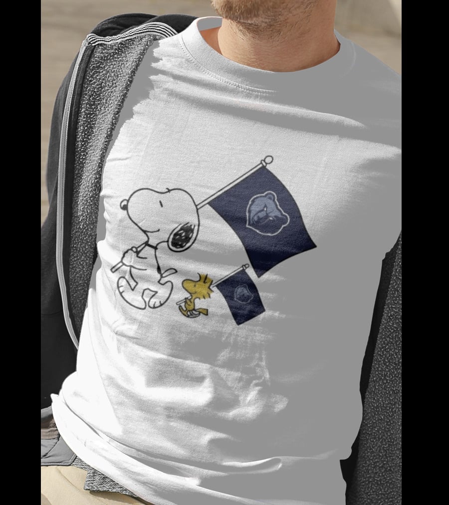 Memphis Grizzlies Snoopy Woodstock NBA Flags Basketball Team T-Shirt