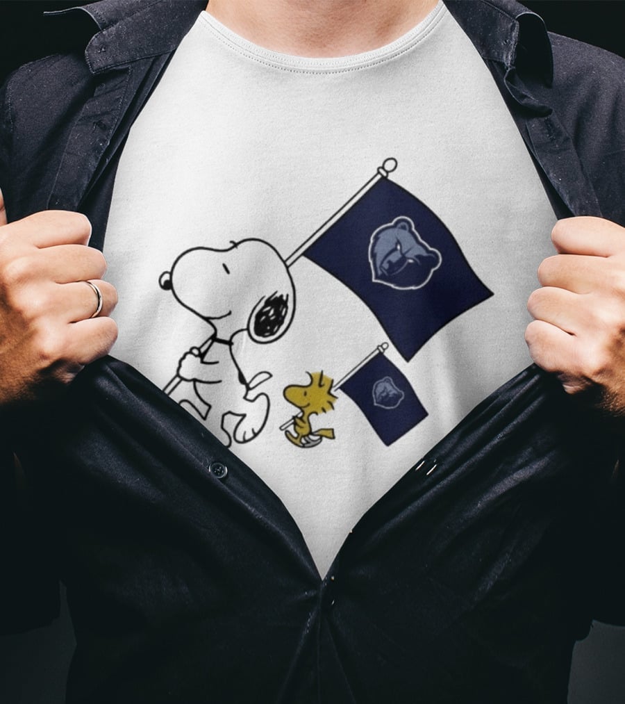 Memphis Grizzlies Snoopy Woodstock NBA Flags Basketball Team T-Shirt