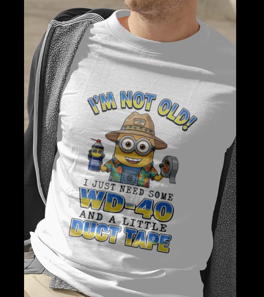 Minion I'm Not Old Retired Life WD 40 And Duct Tape Vintage Humor T-Shirt