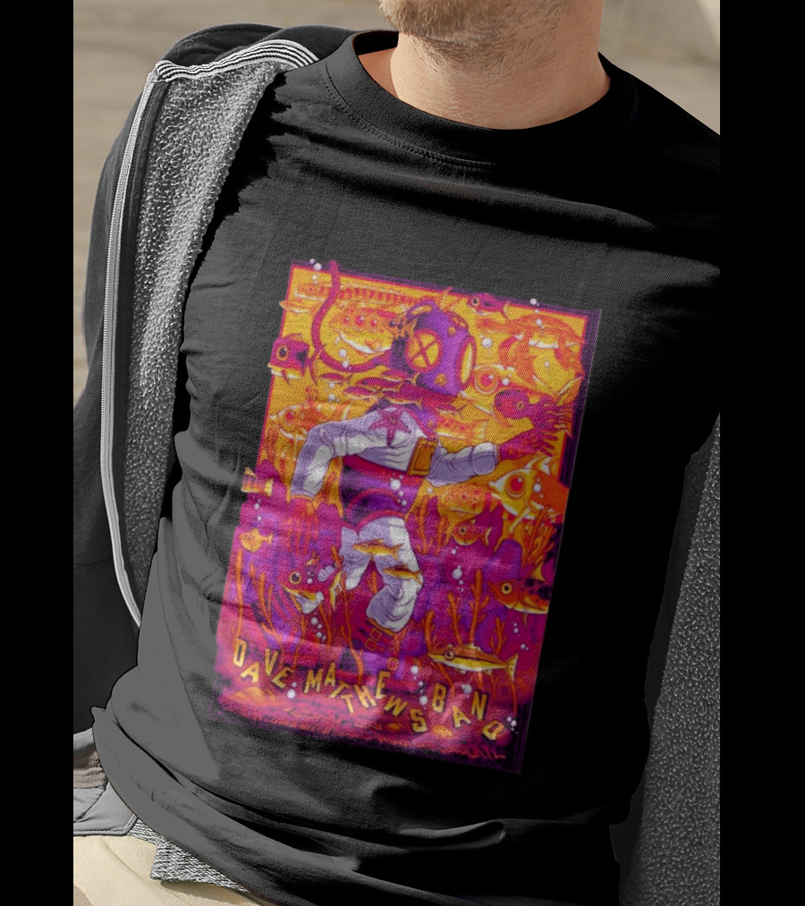 Dave Matthews Band Diver Illustration May 30 2026 ITHINK Financial Amphitheatre West Palm Beach FL T-Shirt