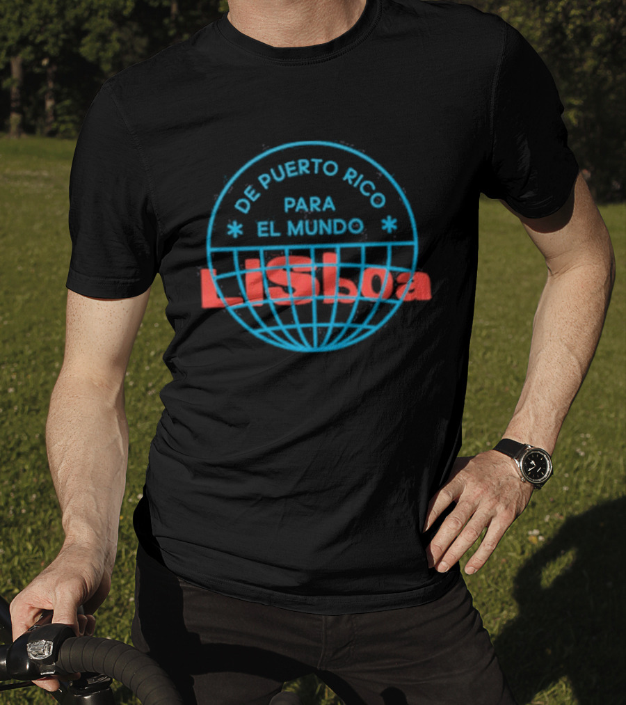 De Puerto Rico Para El Mundo Lisboa Globe Stamp Iconography T-Shirt