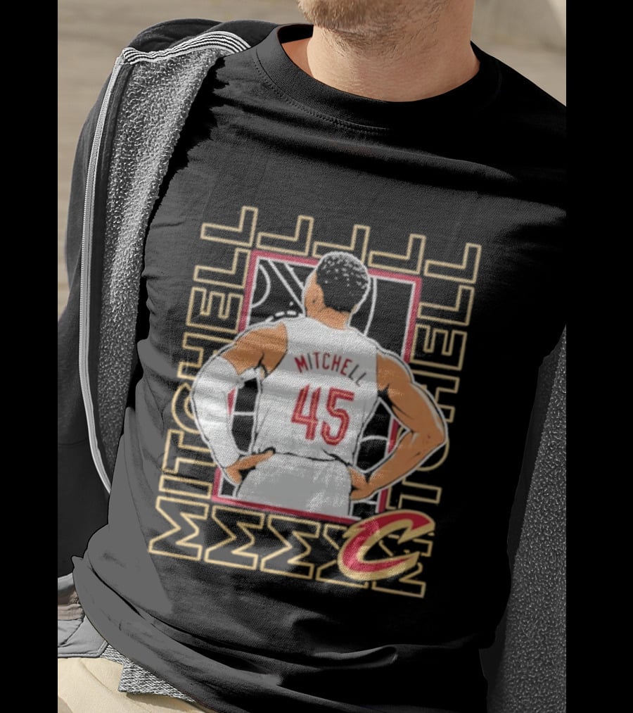 Cleveland Cavaliers Mitchell 45 Basketball Star Pose T-Shirt