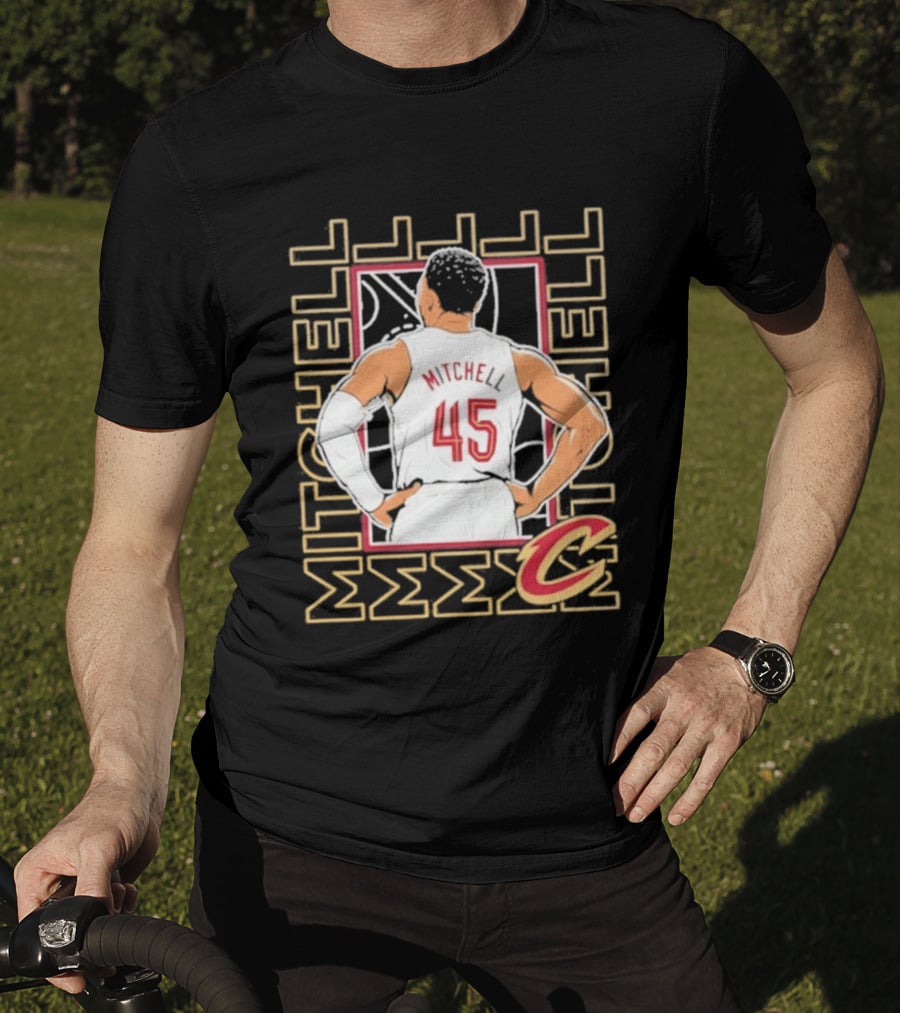Cleveland Cavaliers Mitchell 45 Basketball Star Pose T-Shirt
