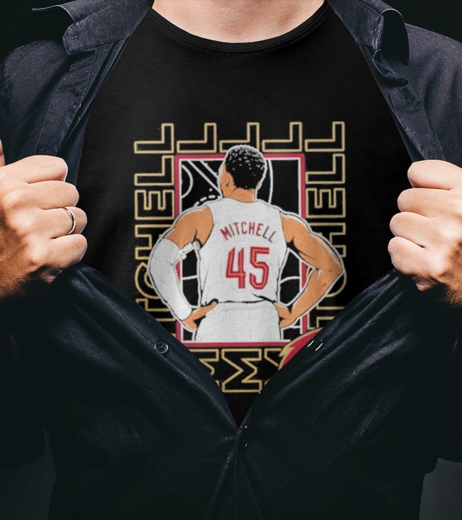 Cleveland Cavaliers Mitchell 45 Basketball Star Pose T-Shirt