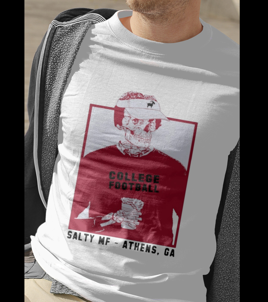 Skeleton College Football Athens Georgia Salty MF Gameday T-Shirt