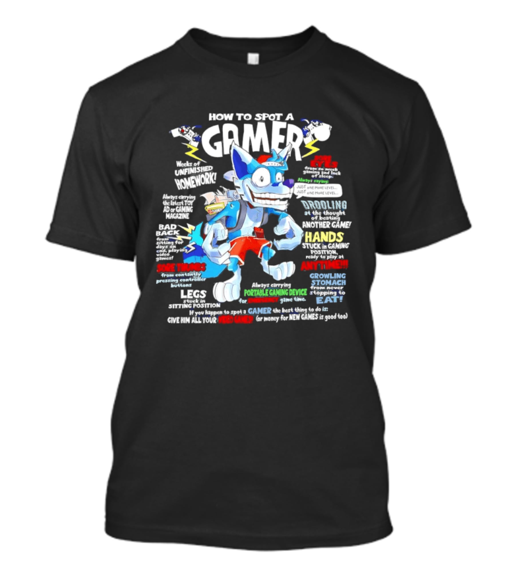 How To Spot A Gamer Controller Hands And Headphones Gaming Syndrome Gamer Eyes T-Shirt