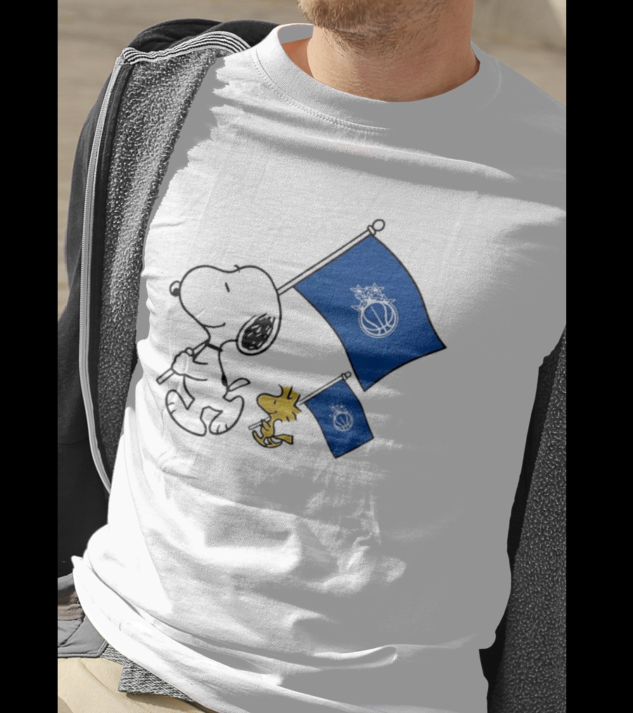 Snoopy And Woodstock Orlando Magic Team Flags Support T-Shirt