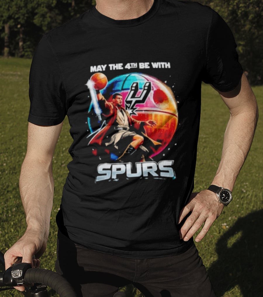 May The 4th Be With Spurs Star Wars Basketball Jedi 2026 T-Shirt