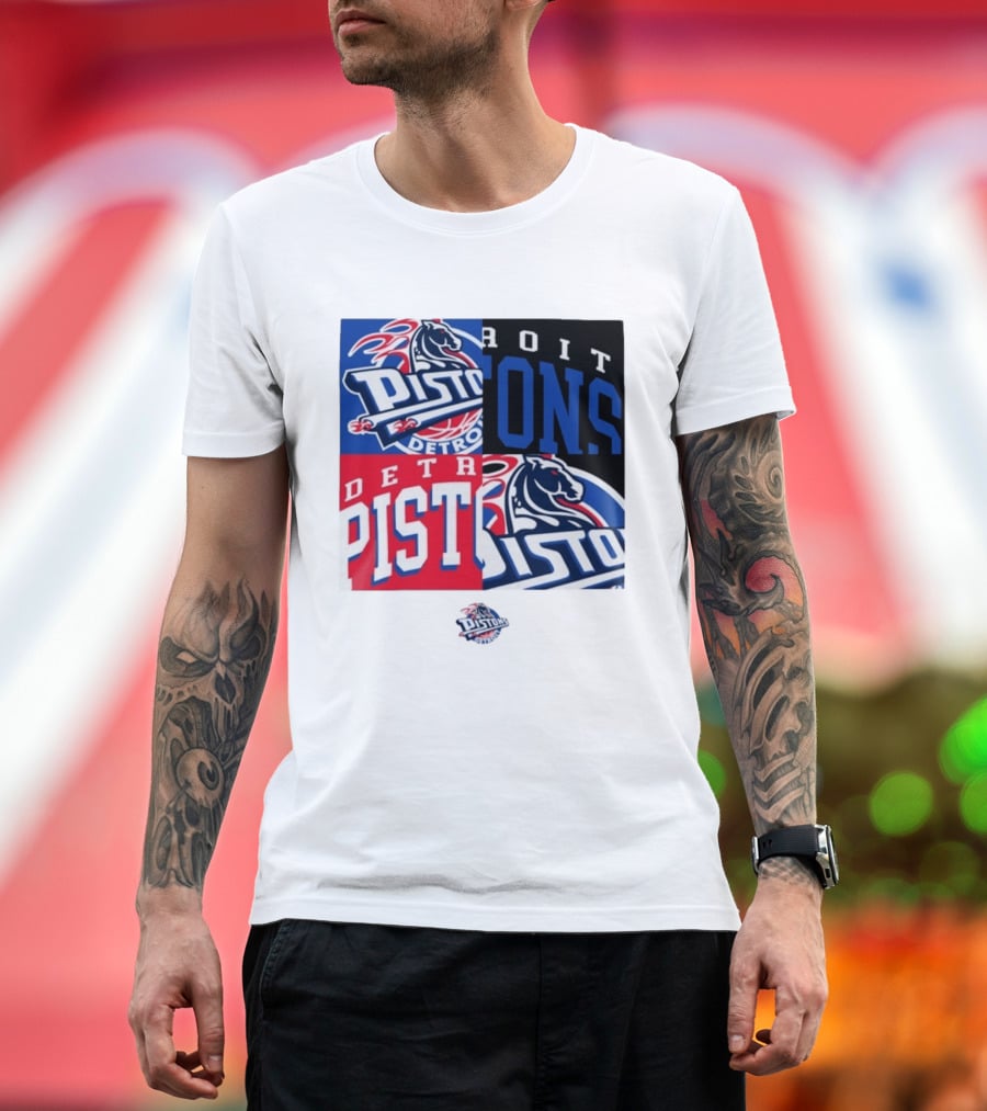 Detroit Pistons New Era Block PISTONS DETROIT Basketball T-Shirt