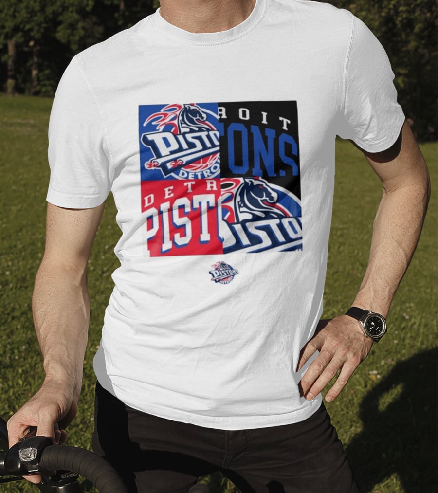 Detroit Pistons New Era Block PISTONS DETROIT Basketball T-Shirt