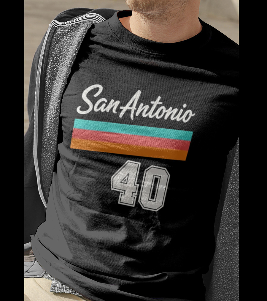 San Antonio Spurs NBA San Antonio 40 Retro Stripes T-Shirt