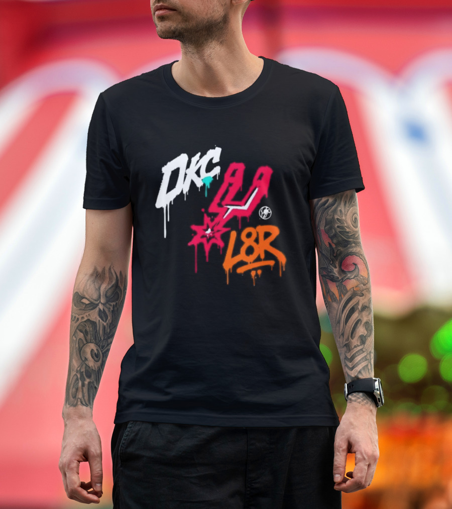 OKC Spurs U L8R Basketball Graffiti T-Shirt