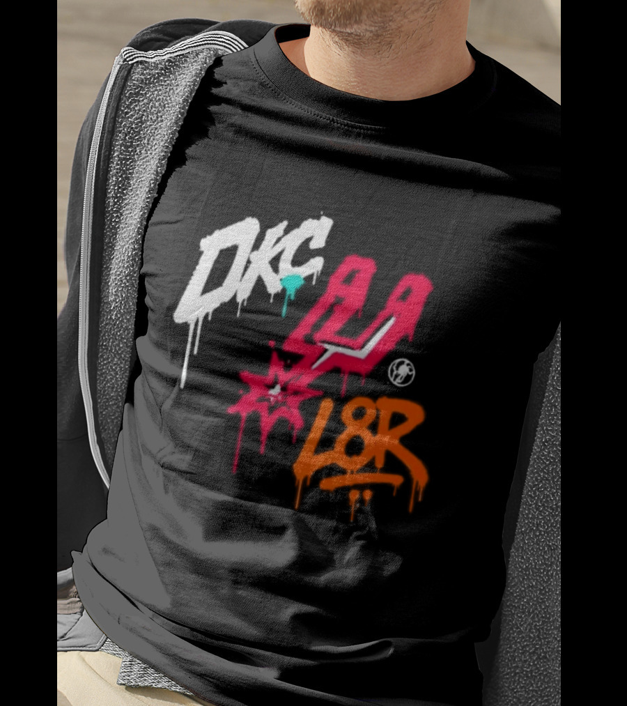 OKC Spurs U L8R Basketball Graffiti T-Shirt