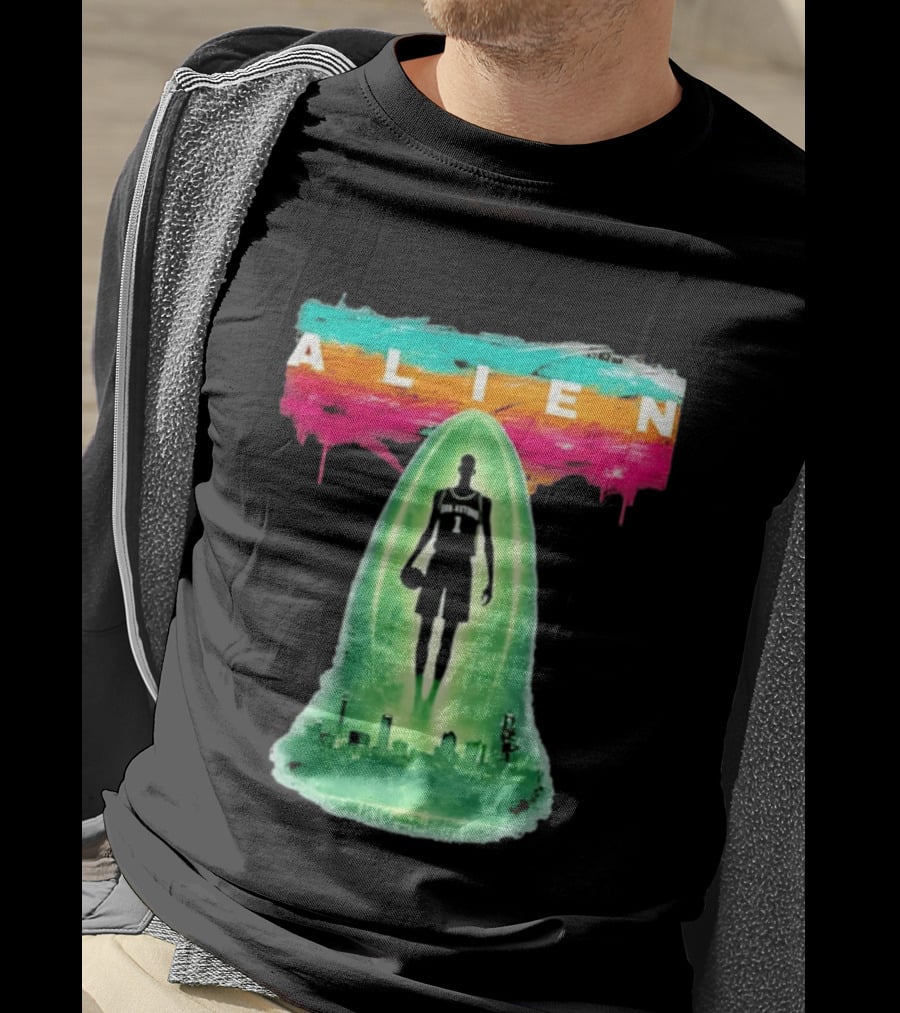 Victor Wembanyama Alien San Antonio Spurs NBA Skyline T-Shirt