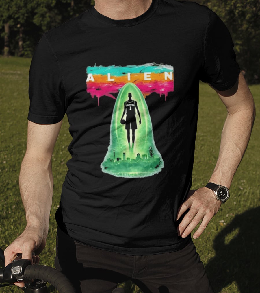Victor Wembanyama Alien San Antonio Spurs NBA Skyline T-Shirt