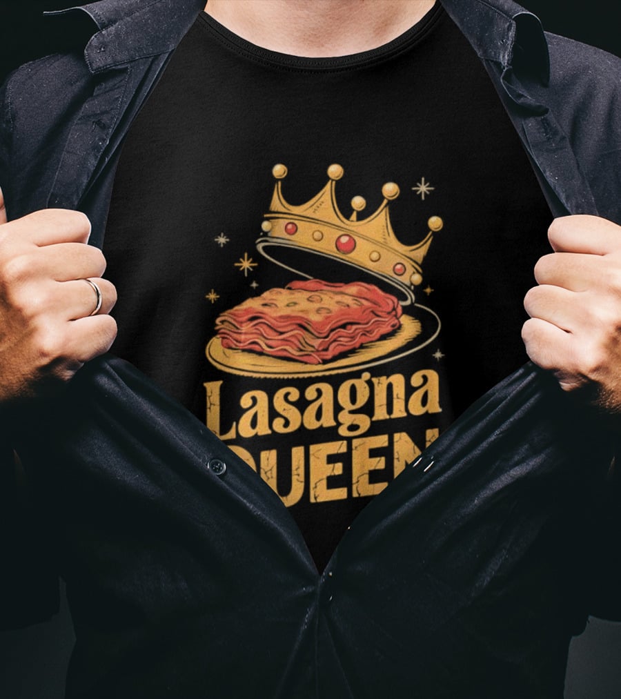 Lasagna Queen Italian Pasta Culinary Royalty Crown Slice Serving T-Shirt