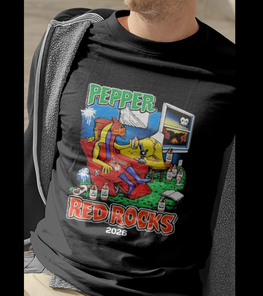 Pepper Red Rocks Amphitheatre 2026 Morrison Colorado Psychedelic Vibes T-Shirt