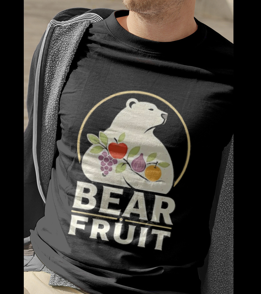 Bear Fruit Polar Bear Grapes Apple Fig Orange T-Shirt