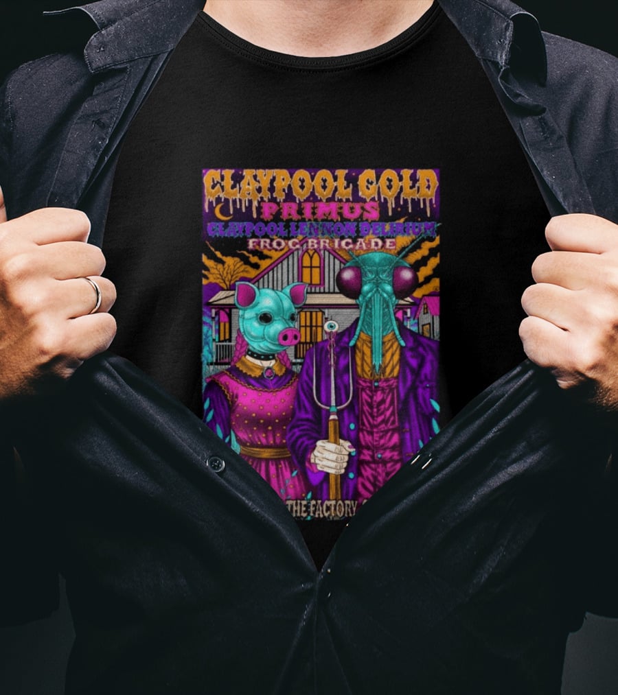 Claypool Cold Primus Claypool Lennon Delirium Frog Brigade May 30th 2026 The Factory St. Louis Mo T-Shirt