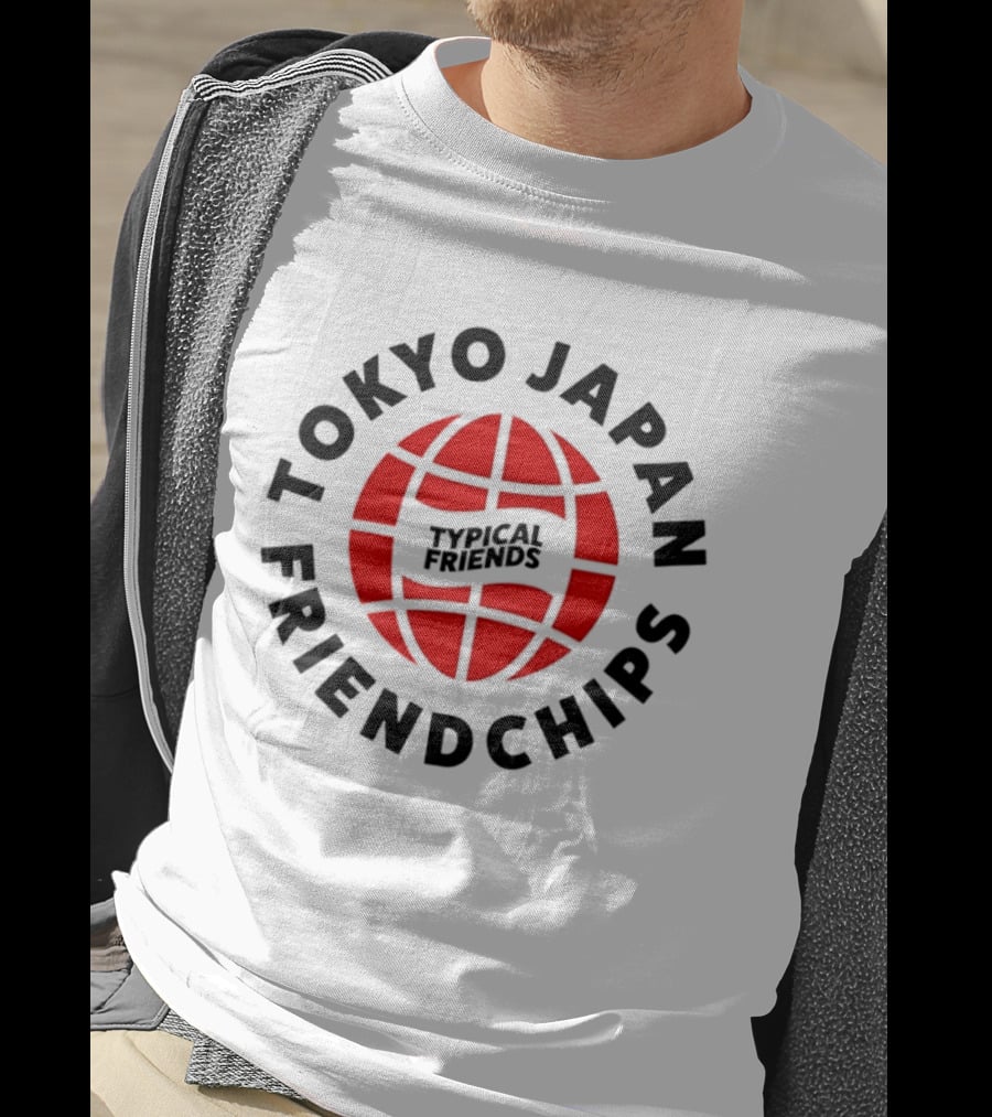 Tokyo Japan Friendchips Typical Friends Red Globe T-Shirt