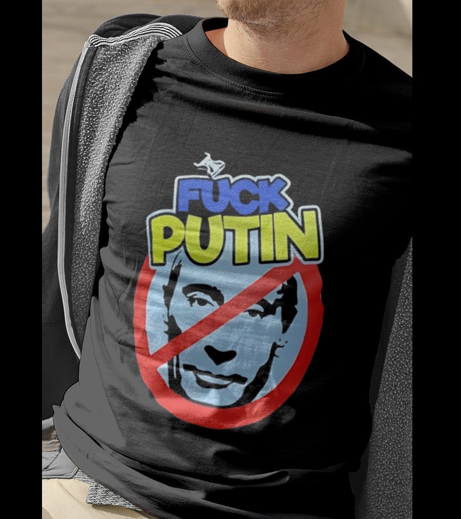 FUCK PUTIN Red Circle Icon With Blue And Yellow T-Shirt