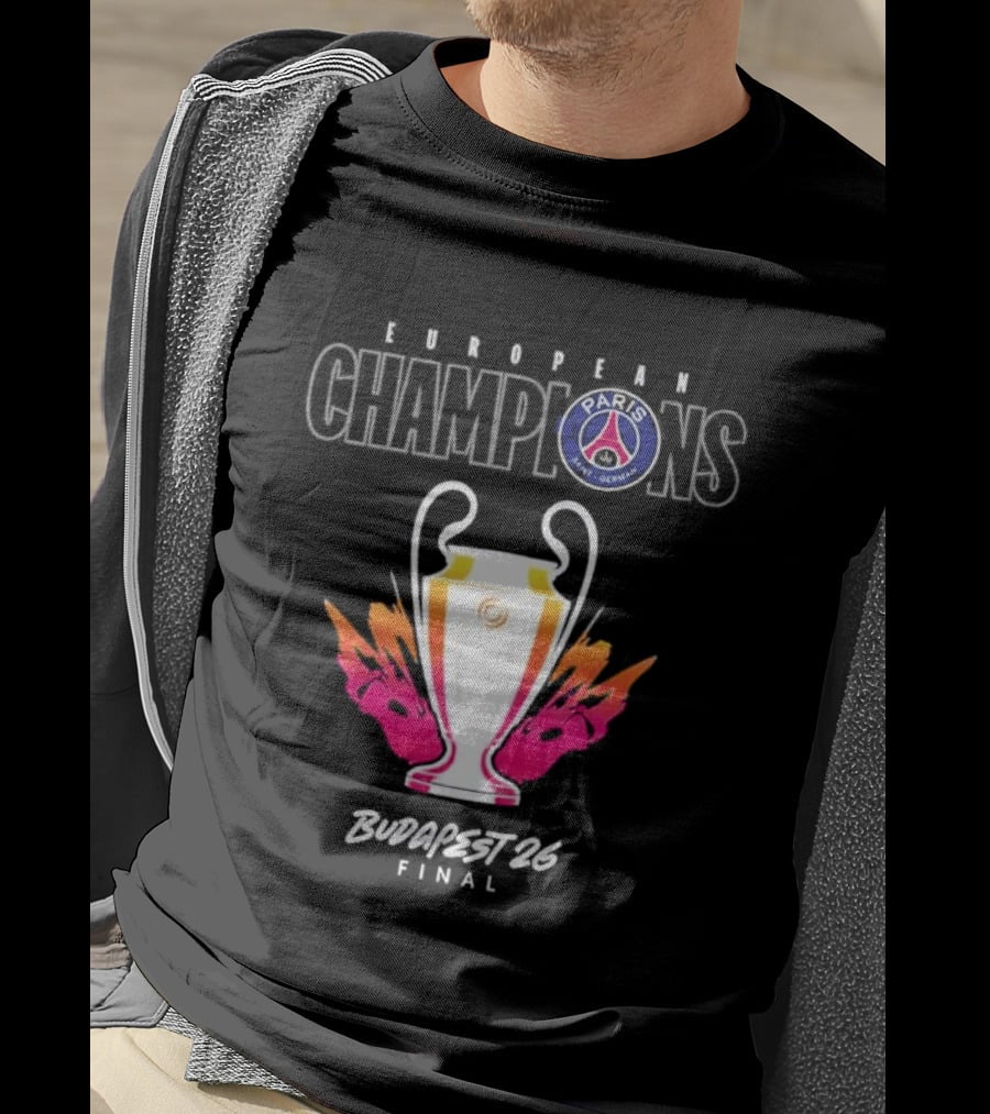European Champions PSG Budapest 2026 Final T-Shirt