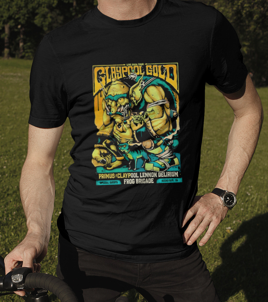 Primus Claypool Lennon Delirium Frog Brigade Crypto Gold Monster T-Shirt