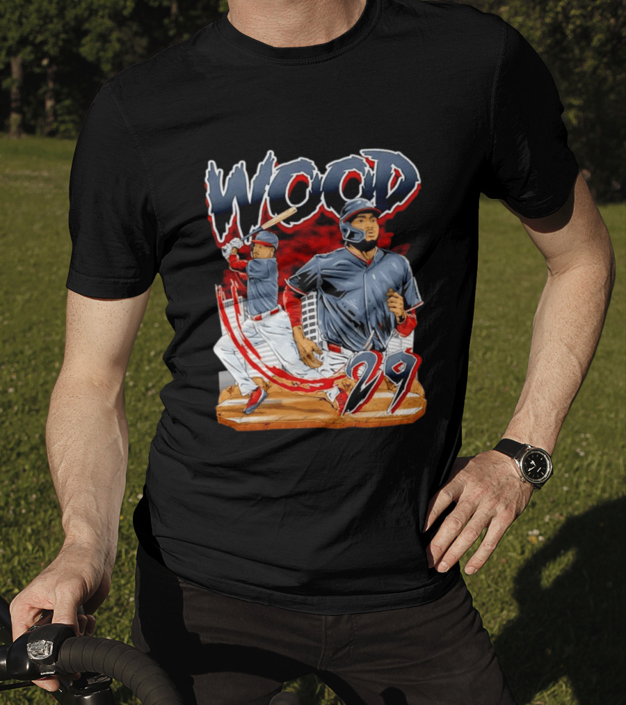 Wood 29 Washington Baseball Player Action T-Shirt