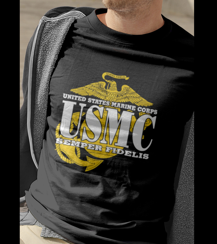 United States Marine Corps USMC Semper Fidelis Eagle Globe Anchor T-Shirt