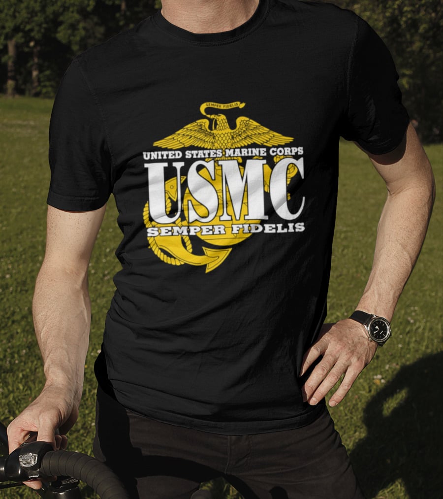 United States Marine Corps USMC Semper Fidelis Eagle Globe Anchor T-Shirt