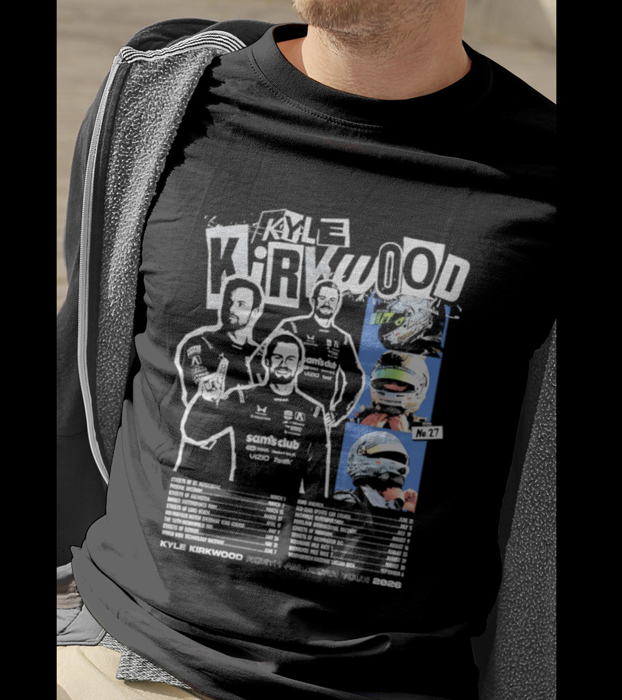 Kyle Kirkwood North American Tour 2026 Racing Helmet And Driver Poses T-Shirt