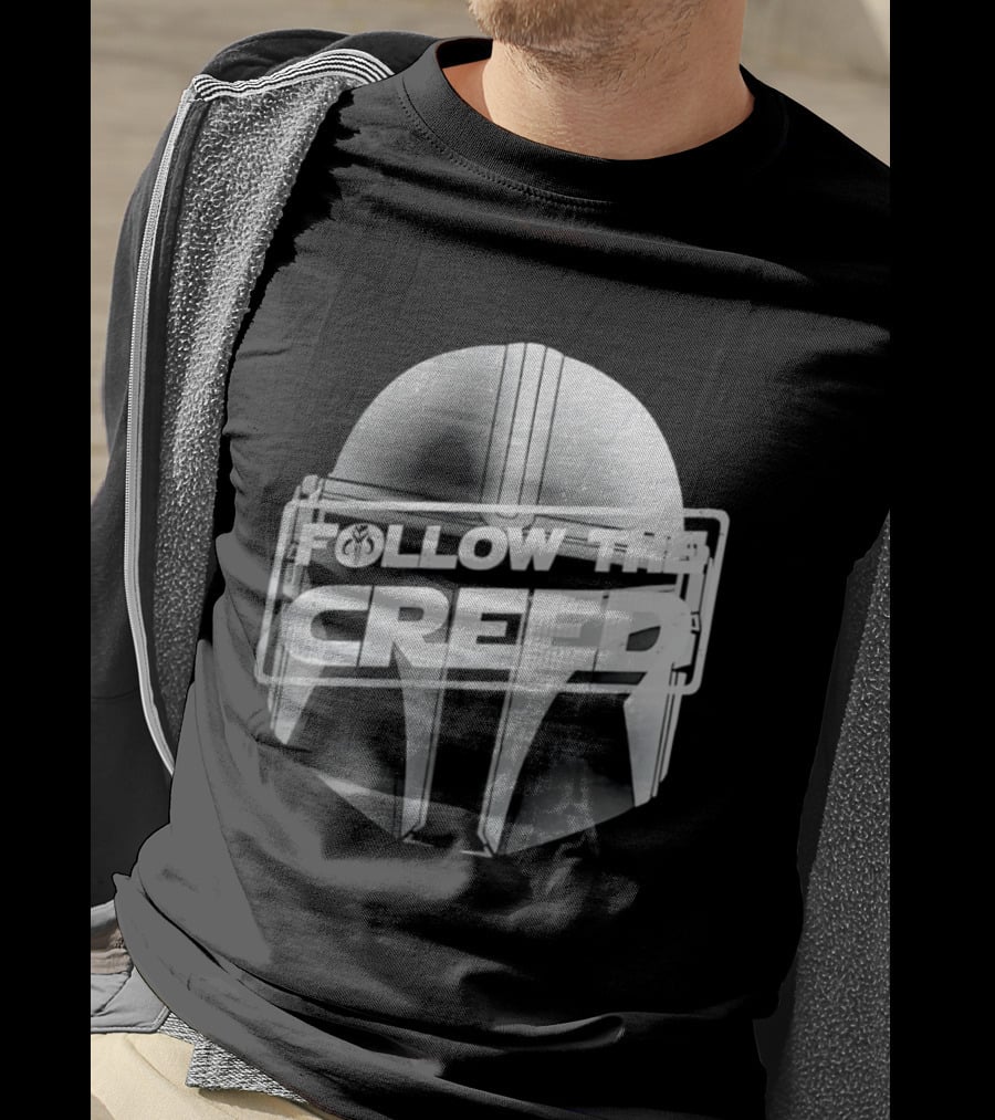 Mandalorian Helmet Follow The Creed Star Wars T-Shirt