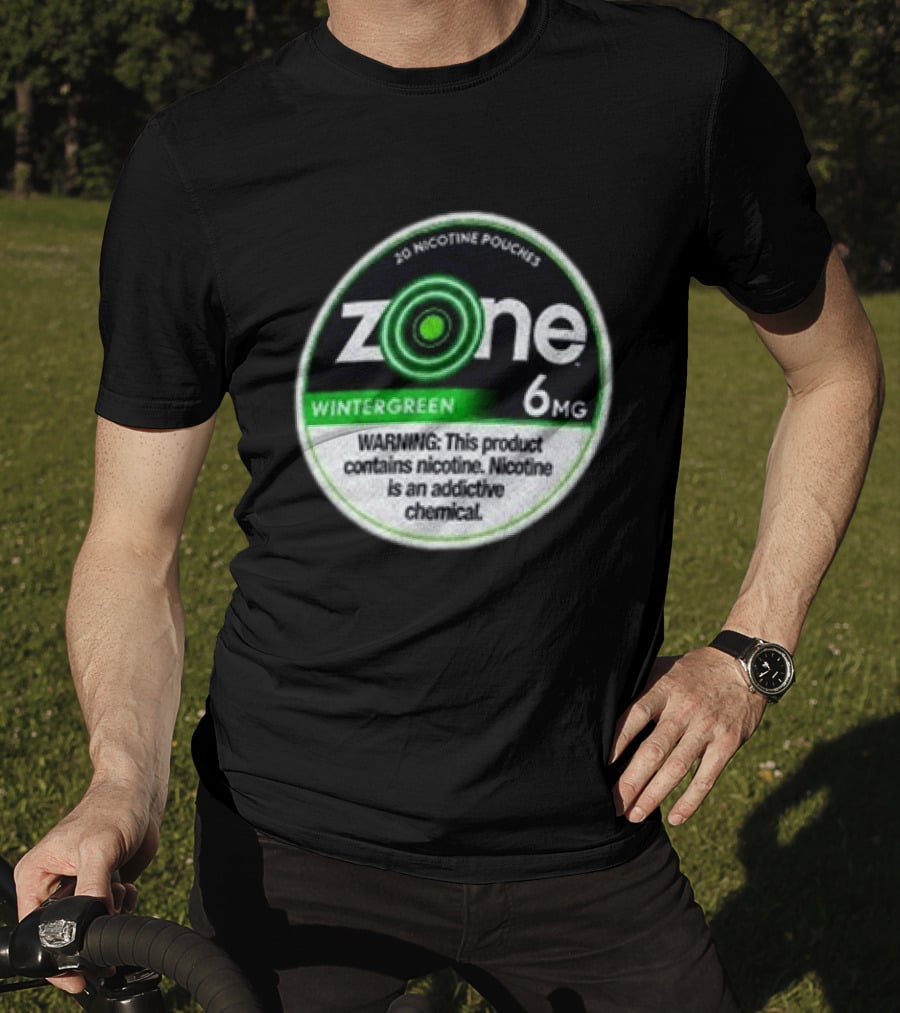 20 Nicotine Pouches Zone Wintergreen 6mg Warning Contains Nicotine T-Shirt