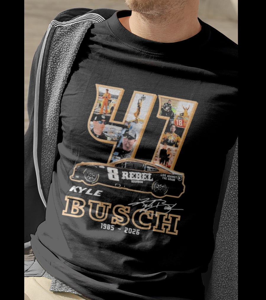 41 Kyle Busch 1985 2026 Rebel Bourbon Live Against The Grain T-Shirt
