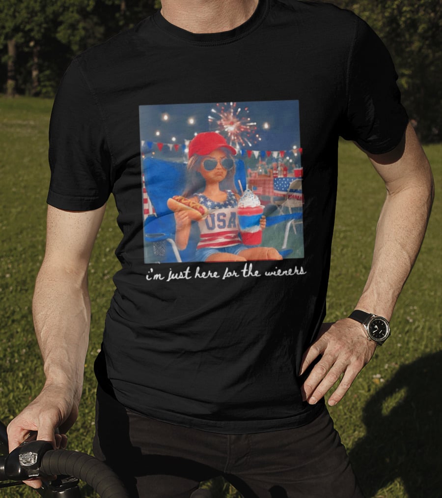 USA Barbie Doll I'm Just Here For The Wieners 4th Of July Celebration 2026 T-Shirt