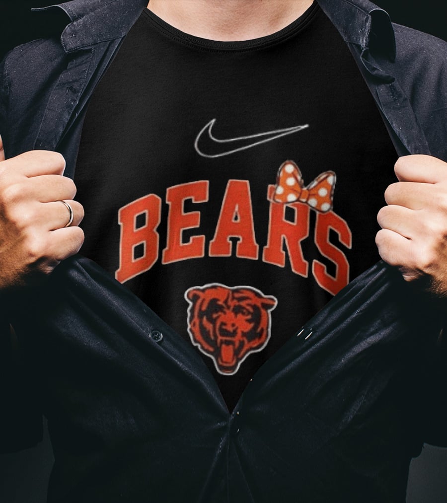 Chicago Bears Boo To You Fa Boo Lous Rugby Minnie Bow 2 Sided T-Shirt