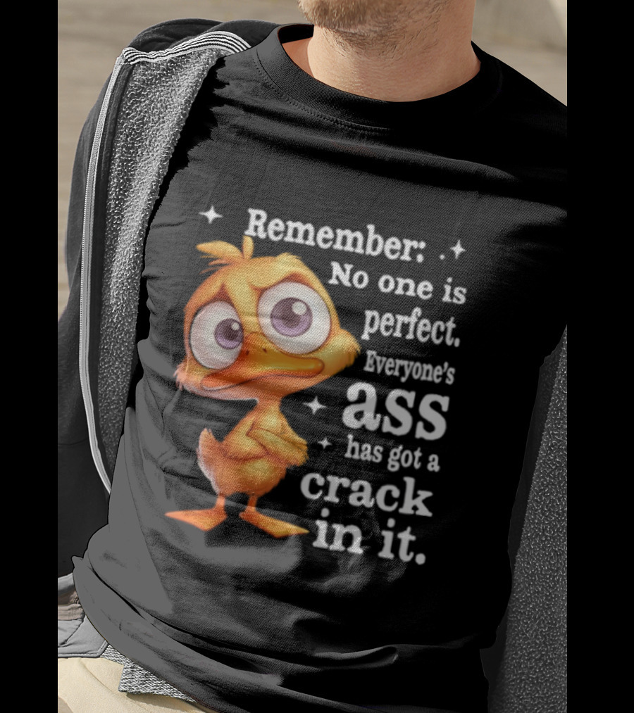 Remember No One Is Perfect Funny Duck Everyone's Ass Has Got A Crack In It T-Shirt